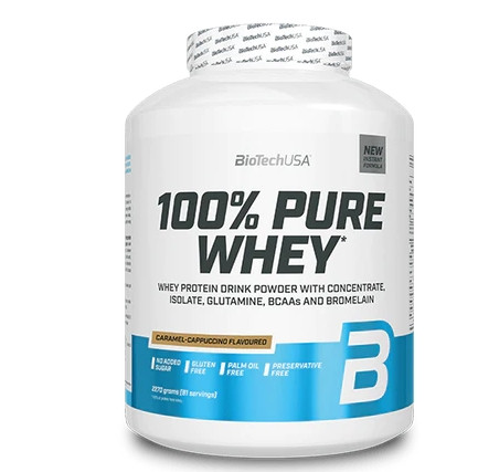 Biotech 100% Pure Whey tejsavó fehérjepor 2270g karamell-cappuccino