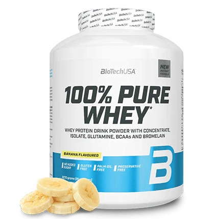 Biotech 100% Pure Whey tejsavó fehérjepor 2270g banán