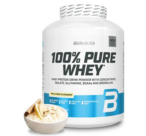 Biotech 100% Pure Whey tejsavó fehérjepor 2270g tejberizs