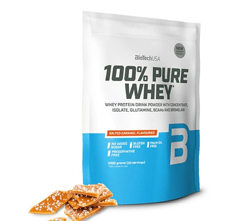 Biotech 100% Pure Whey tejsavó fehérjepor 1000g sós karamell