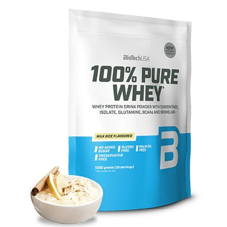 Biotech 100% Pure Whey tejsavó fehérjepor 1000g tejberizs