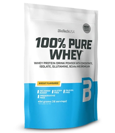 Biotech 100% Pure Whey tejsavó fehérjepor 454g keksz