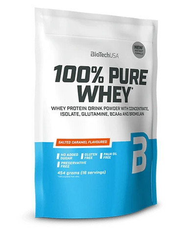 Biotech 100% Pure Whey tejsavó fehérjepor 454g sós karamell