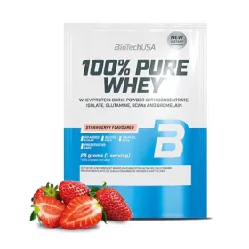 Biotech 100% Pure Whey tejsavó fehérjepor 28g eper