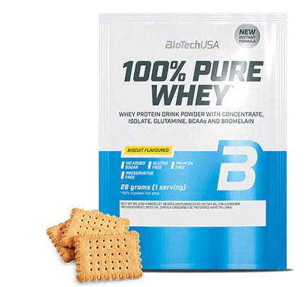 Biotech 100% Pure Whey tejsavó fehérjepor 28g keksz