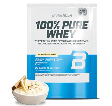 Biotech 100% Pure Whey tejsavó fehérjepor 28g tejberizs