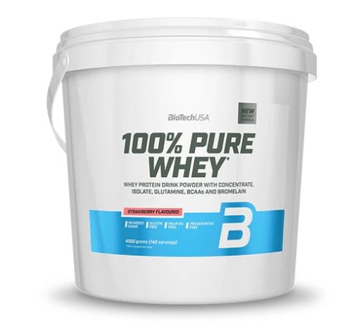 Biotech 100% Pure Whey tejsavó fehérjepor 4000g eper