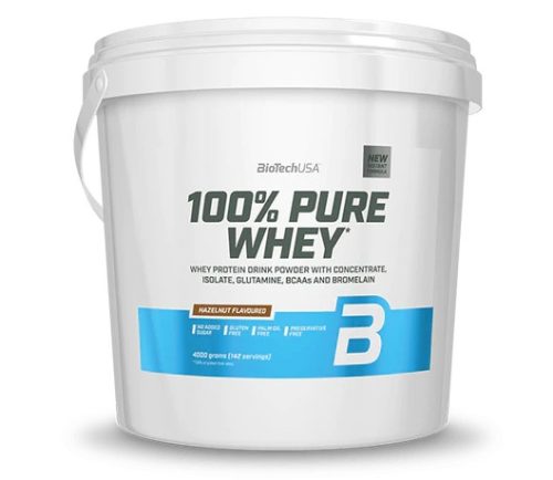 Biotech 100% Pure Whey tejsavó fehérjepor 4000g mogyoró