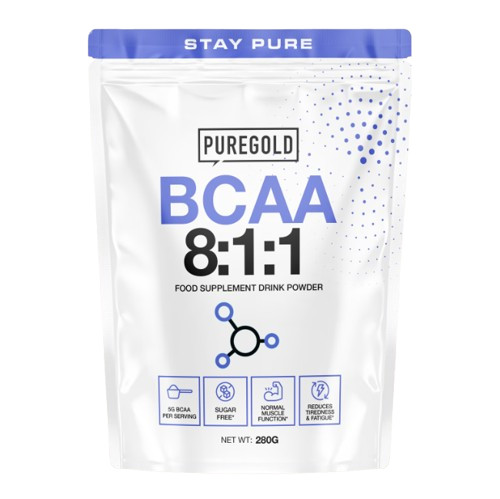 Pure Gold BCAA 8:1:1 aminosav italpor - Málna 280 g