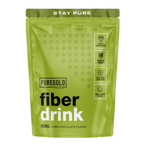 Pure Gold Fiber Drink fehérje és rost italpor - Dubai chocolate 500 g