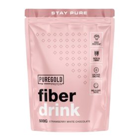   Pure Gold Fiber Drink fehérje és rost italpor - Strawberry White Chocolate 500 g