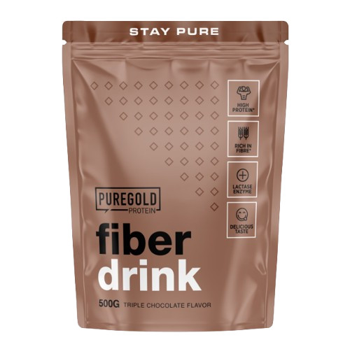 Pure Gold Fiber Drink fehérje és rost italpor - Triple chocolate 500 g