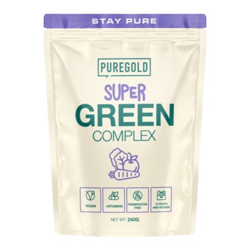 Pure Gold Vegan Super Green Complex italpor - ízesítetlen 240 g