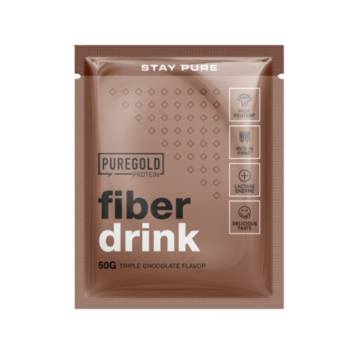 Pure Gold Fiber Drink fehérje és rost italpor - Triple chocolate 50 g