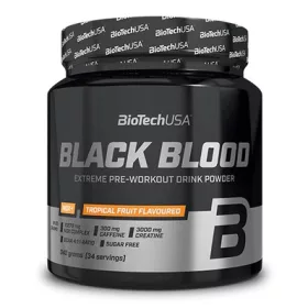   Biotech Black Blood NOX+ edzés előtti italpor 340g trópusi gyümölcs