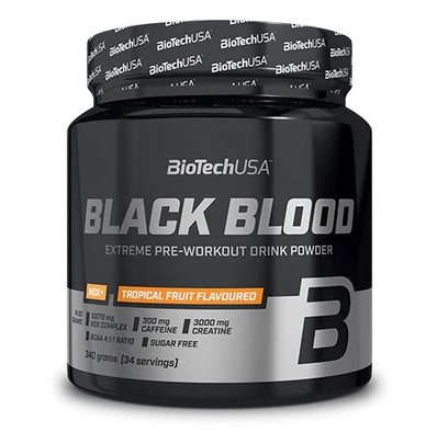 Biotech Black Blood NOX+ edzés előtti italpor 340g trópusi gyümölcs