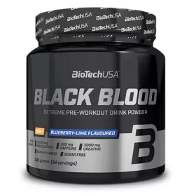   Biotech Black Blood NOX+ edzés előtti italpor 340g áfonya-lime