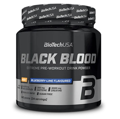 Biotech Black Blood NOX+ edzés előtti italpor 340g áfonya-lime