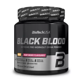   Biotech Black Blood NOX+ edzés előtti italpor 340g ruby berry