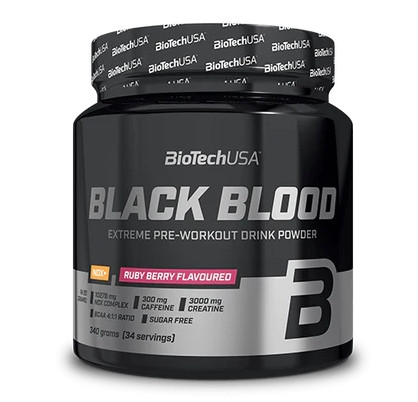 Biotech Black Blood NOX+ edzés előtti italpor 340g ruby berry