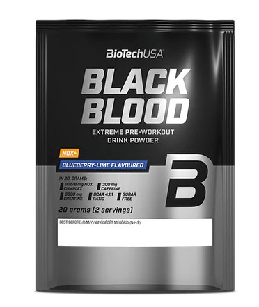 Biotech Black Blood NOX+ edzés előtti italpor 20g áfonya-lime