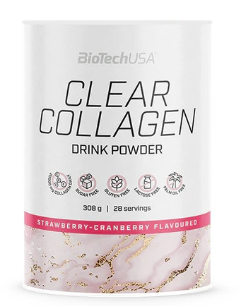 Biotech Clear Collagen 308g eper vörösáfonya italpor