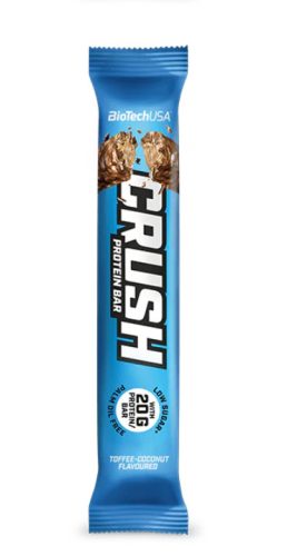 Biotech Crush Bar 64g toffee-kókusz fehérjetartalmú szelet 