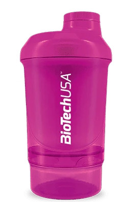 Biotech Keverőpalack Wave+ Nano 300ml (+150ml) magenta shaker