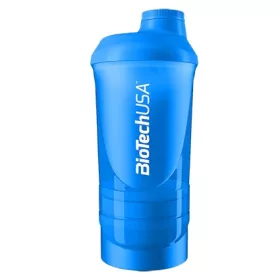 Keverőpalack Biotech Wave+ Shaker kék 600ml(+200ml+150ml)