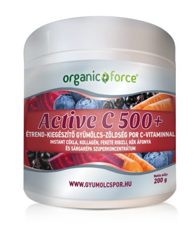 Organic Force Active C 500+ gyümölcs-zöldség szuperkoncentrátum  200 g 