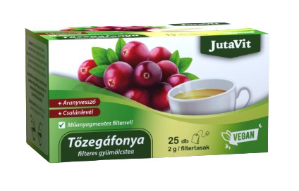 JutaVit Tőzegáfonya filteres gyümölcstea 25 db