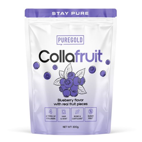 Pure Gold CollaFruit Marha kollagén gyümölcsdarabokkal 300 g - áfonya