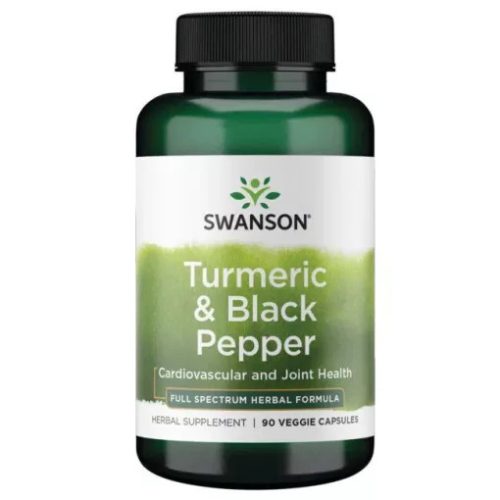 Swanson Turmeric & Black Pepper Kurkuma & Feketebors 90 db