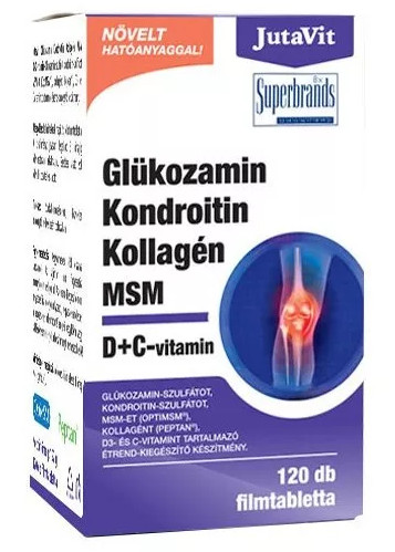 JutaVit Glükozamin + Kondroitin + Kollagén + MSM + D+C-vitamin 120 db