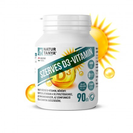 Natur Tanya Szerves D3-vitamin 4000NE, E-vitaminnal 90 db