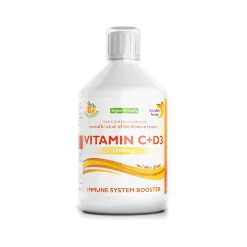 Swedish Nutra C+D3+Cink folyékony vitamin 500 ml