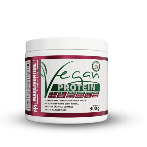 Marathontime Prémium Vegán Protein Fehérje 300 g, meggy-vanília