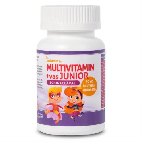 Netamin Multivitamin+vas JUNIOR rágótabletta Echinaceával 30 tabletta