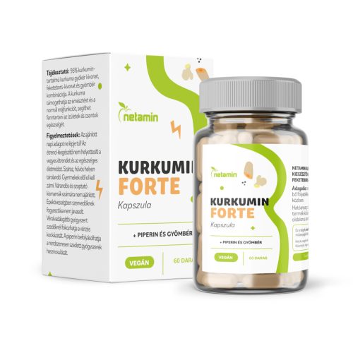 Netamin Kurkumin FORTE kapszula piperinnel és gyömbérrel 60 db
