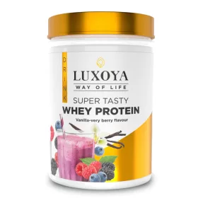   Luxoya Whey Protein tejsavó fehérje Vanília-bogyós gyümölcs PET 450 g