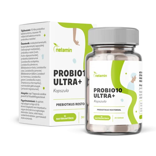 Netamin Probio10 Ultra+ kapszula prebiotikus rostokkal 30 db