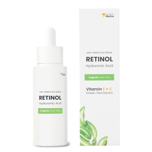 Swedish Nutra Anti-aging arcápoló szérum retinollal hialuronnal növényi kollagénnel 50 ml