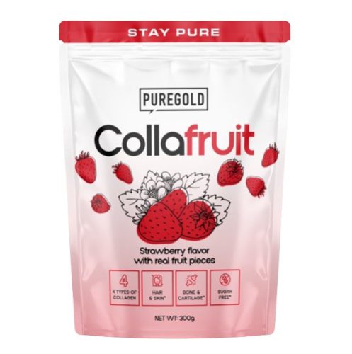 Pure Gold CollaFruit Marha kollagén gyümölcsdarabokkal 300 g - eper