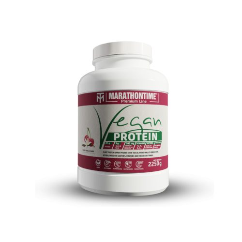 Marathontime Prémium Vegán Protein Fehérje 2250 g, meggy-vanília