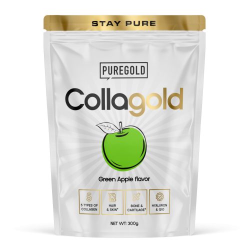 Pure Gold CollaGold Marha és Hal kollagén italpor hialuronsavval - Zöld alma 300g