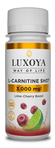 Luxoya L-Carnitine Shot 3000 mg folyékony L-karnitin 60 ml, lime-meggy