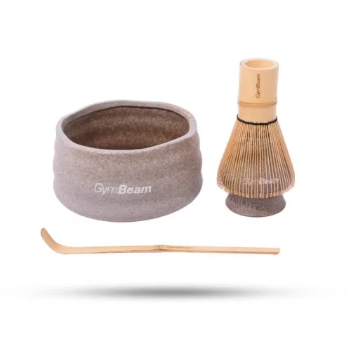 GymBeam Matcha tea szett (kerámia tál, tartó, bambusz habverő és kanál)