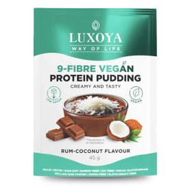   Luxoya Vegan fehérjét tartalmazó rostpuding 9 féle rosttal 45g - Rumos kókusz ízű