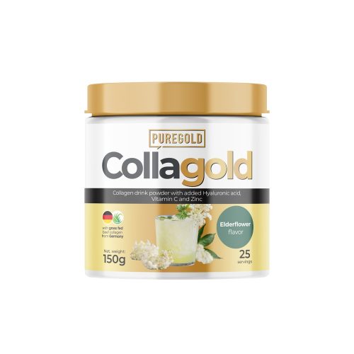 Pure Gold CollaGold Marha és Hal kollagén italpor hialuronsavval - Bodzás 150g