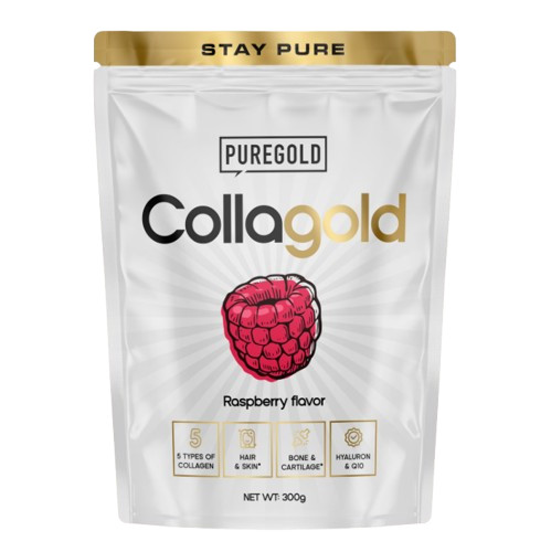 Pure Gold CollaGold Marha és Hal kollagén italpor hialuronsavval - Málnás 300g